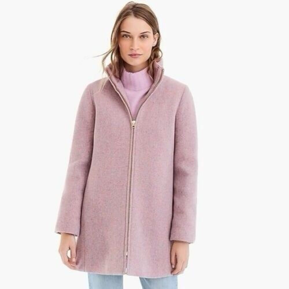 J.Crew Lodge Coat In Italian Stadium Cloth Wool Nello Gori Cotton Candy Lilac 00